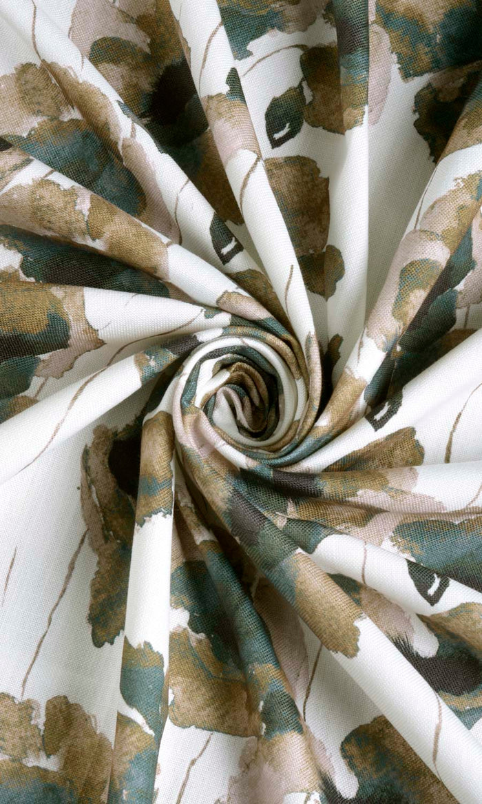 Water Lilies Floral Any Size Style Curtains (Brown/ Grey)