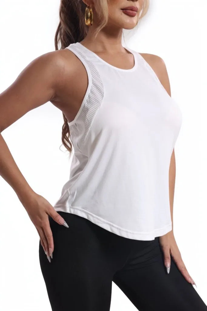 Mesh Racerback Print Sports Tank Top