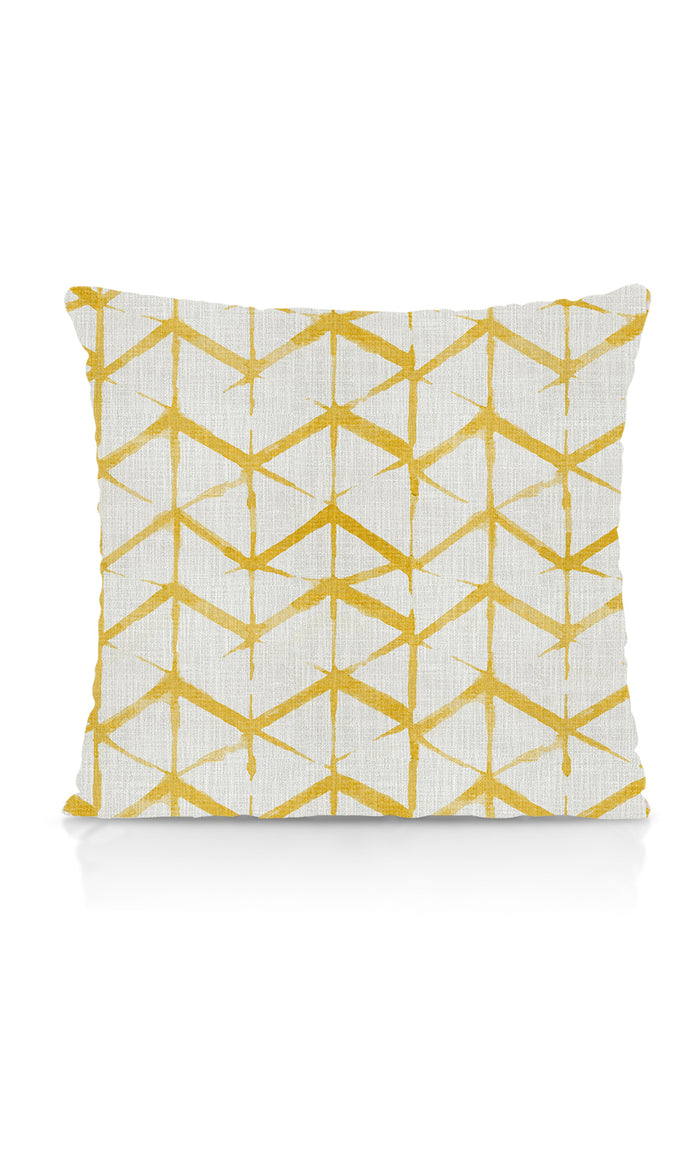 Geo Print Home Textile Fabric Material By the Metre (Eggshell White/ Yellow)