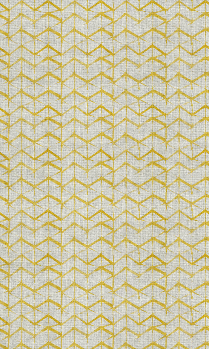 Geo Print Fabric Material By the Metre (Eggshell White/ Yellow)