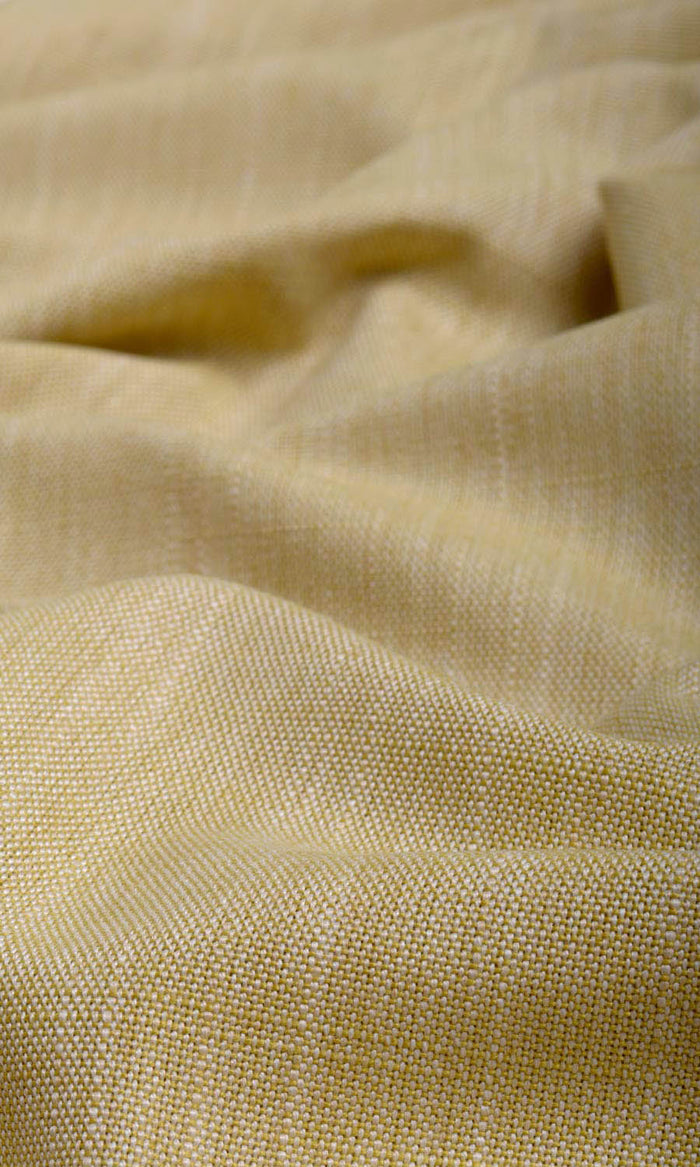 Plain Linen Texture Made-to-Measure Curtains (Ochre Yellow)