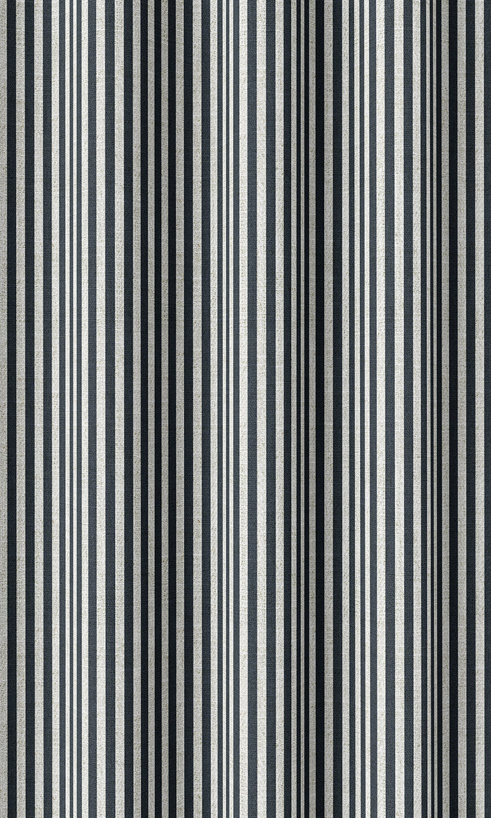 Modern Striped Drapes (Midnight Blue)