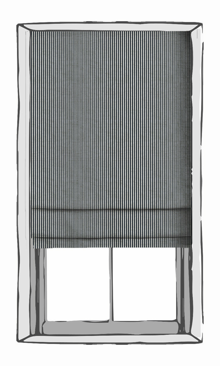 Modern Striped Drapes (Midnight Blue) Extra Long Short Wide