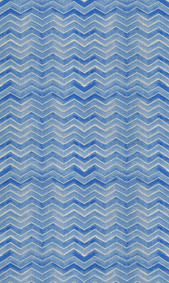 Chevron Print Drapes (Eggshell White/ Blue) Extra Long Short Wide