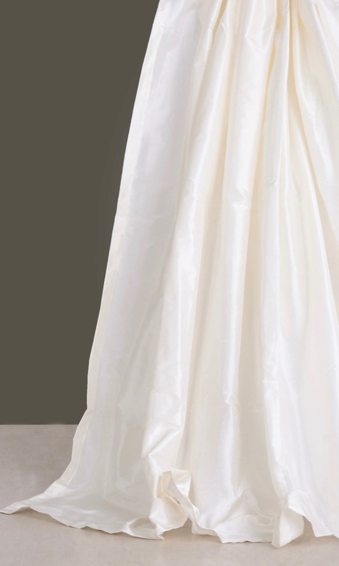 Shantung Silk Curtains for Living, Bedroom, Kitchen, Bathroom (White/ Ivory)
