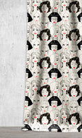 Pop Art Theme Drapes (Black/ White/ Red)