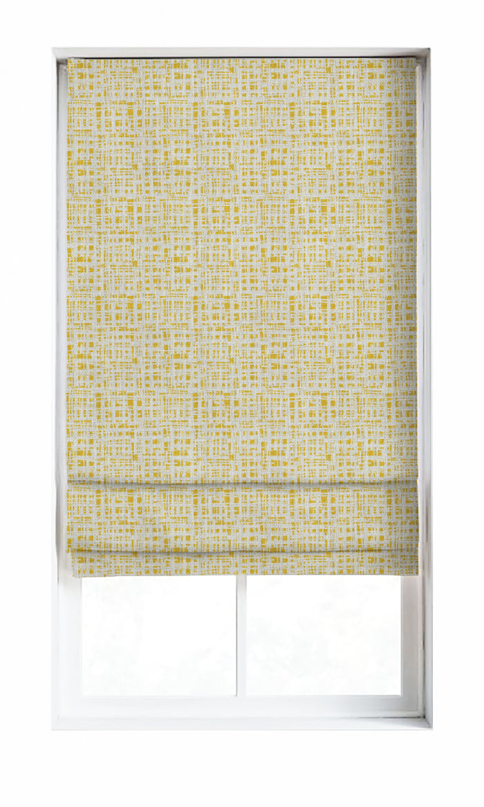 Abstract Print Window Treatments Fabric By the Metre (Eggshell White/ Yellow)