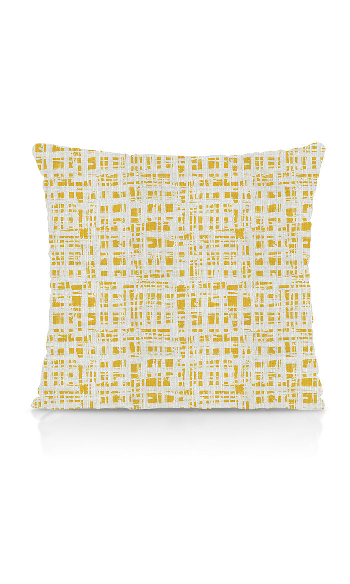 Abstract Print Home Textile Fabric Material By the Metre (Eggshell White/ Yellow)