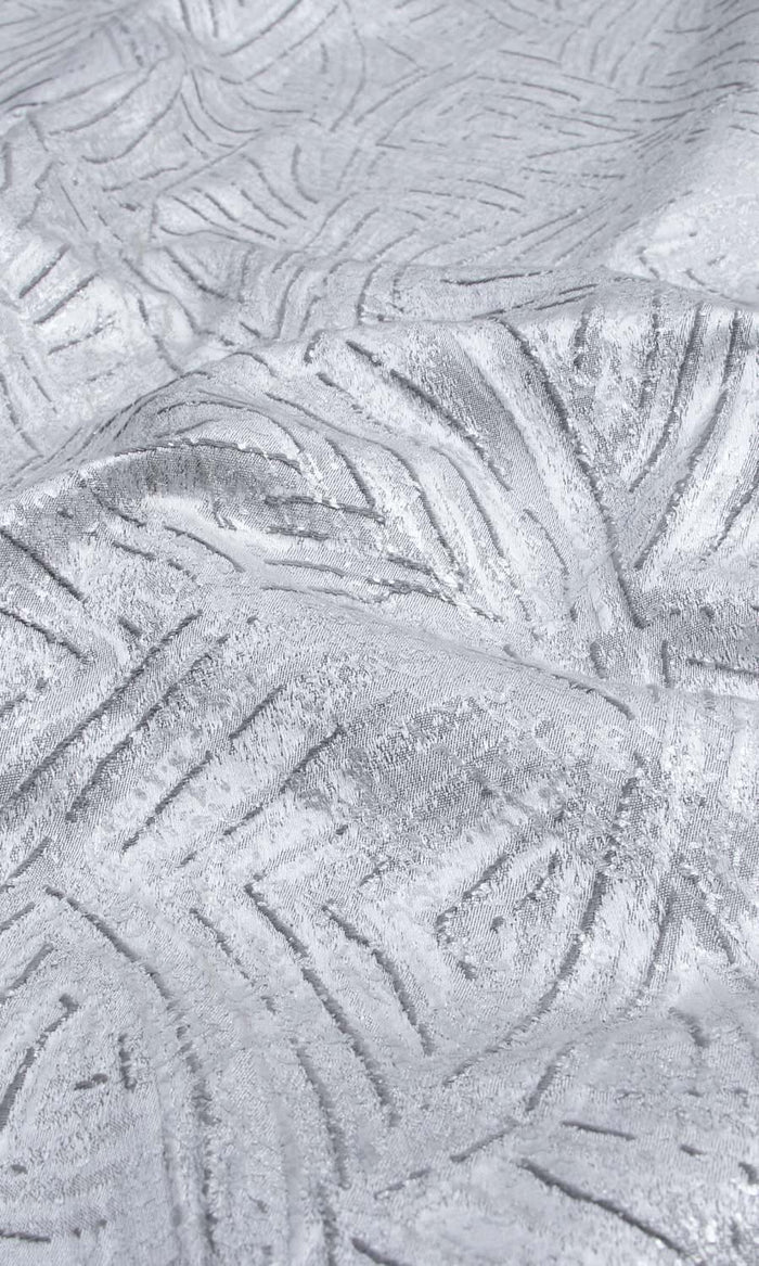 Self-Patterned Poly-Cotton Fabric Material By the Metre (Steel Grey)
