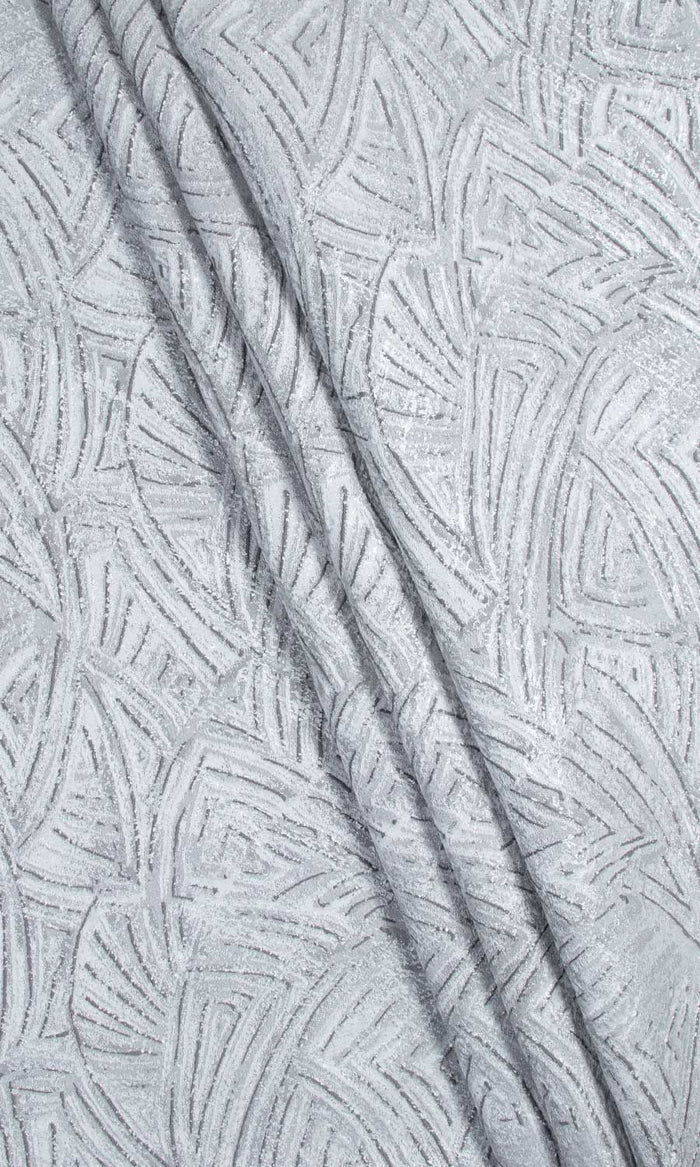 Self-Patterned Poly-Cotton Fabric By the Metre for Curtains & Drapes (Steel Grey)