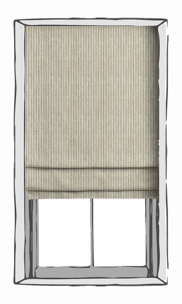 Modern Geometric Patterned Window Treatments Fabric By the Metre (Green-Beige)