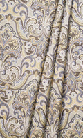 Fleur De Lis Print Drapes (Yellow/ Grey)
