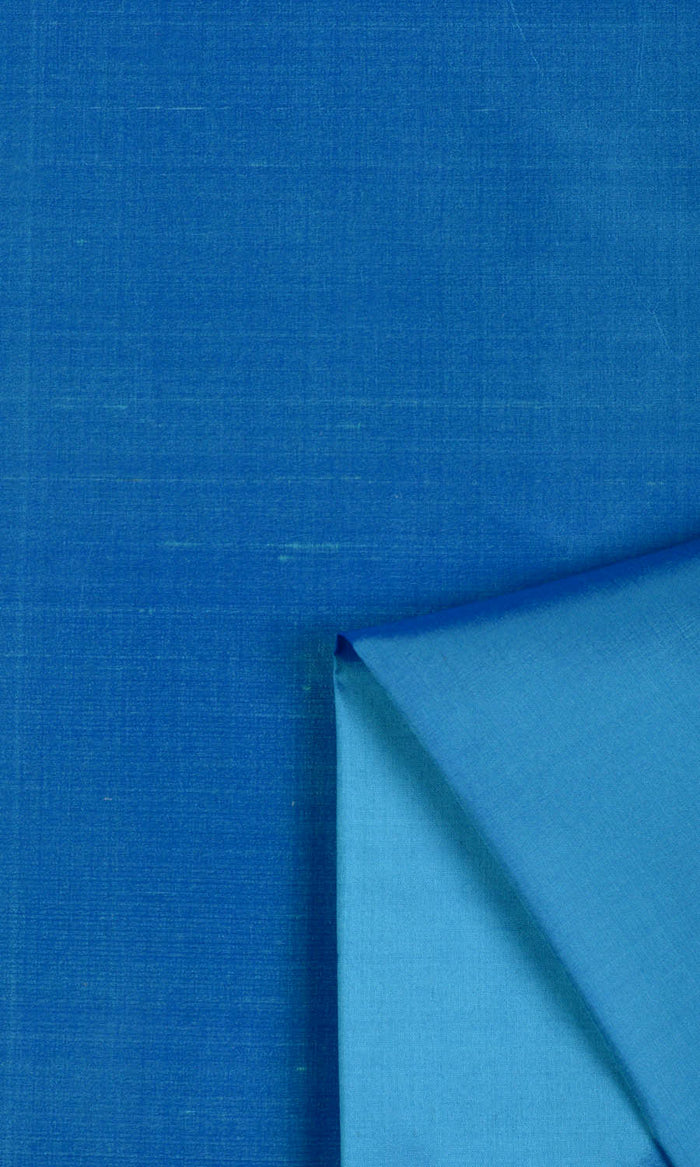 Shantung Silk Fabric Material By the Metre (Azure Blue)