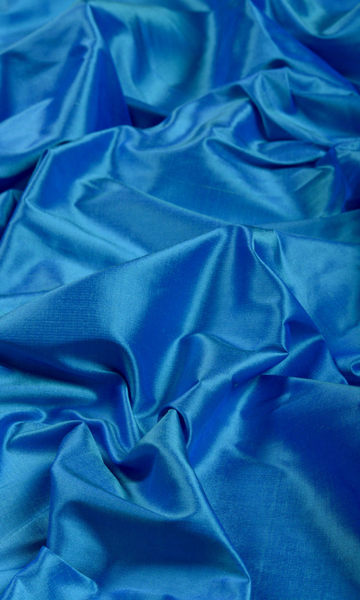 Shantung Silk Curtain Panels for Living, Bedroom, Kitchen, Bathroom (Azure Blue)