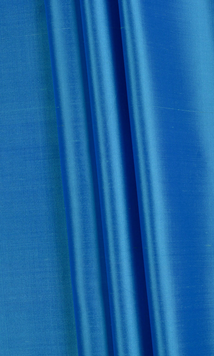 Shantung Silk Made-to-Measure Curtains (Azure Blue)