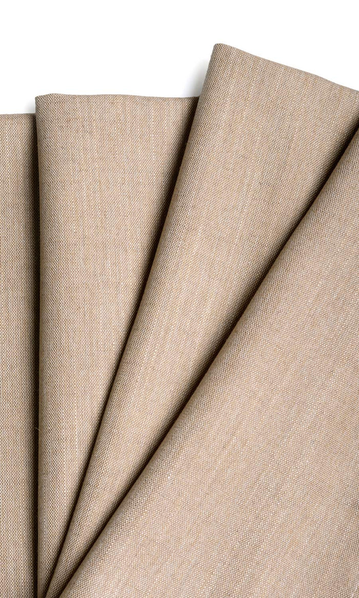 Plain Linen Texture Window Treatments Fabric By the Metre (Cinnamon Brown)