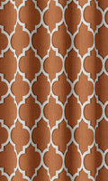 Trellis Tile Print Home Décor Fabric By the Metre (Orange/ White)