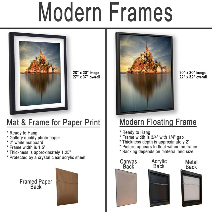 Mont Saint-Michel Poster, Normandy Coastal Art Print | Sunrise Fog