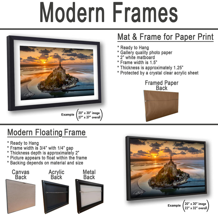 Mont Saint-Michel Poster, Normandy Coastal Art | Sunrise Fog Print