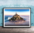 Mont Saint-Michel Poster, Normandy Sunrise Fog Print, Artist Signed