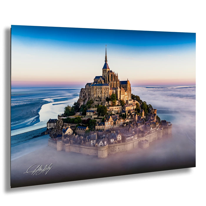 Mont Saint-Michel Poster, Normandy Sunrise Fog Print, Artist Signed