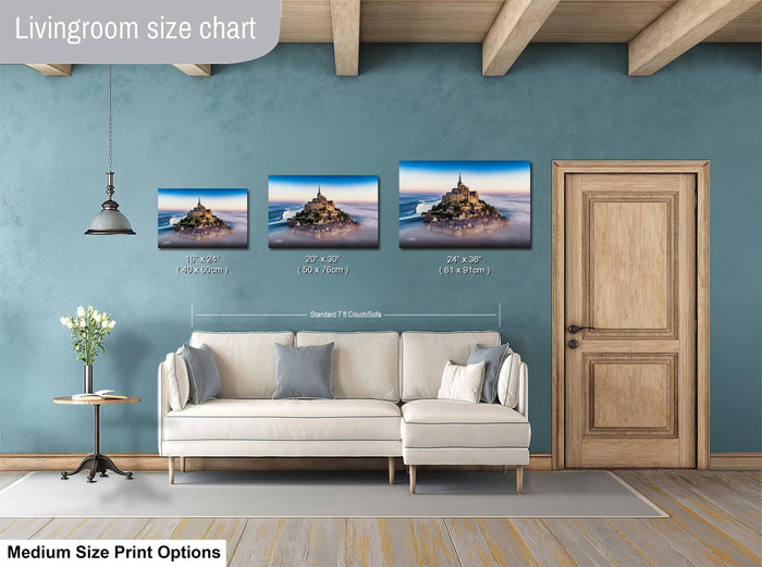 Mont Saint-Michel Poster, Normandy Sunrise Fog Print, Artist Signed