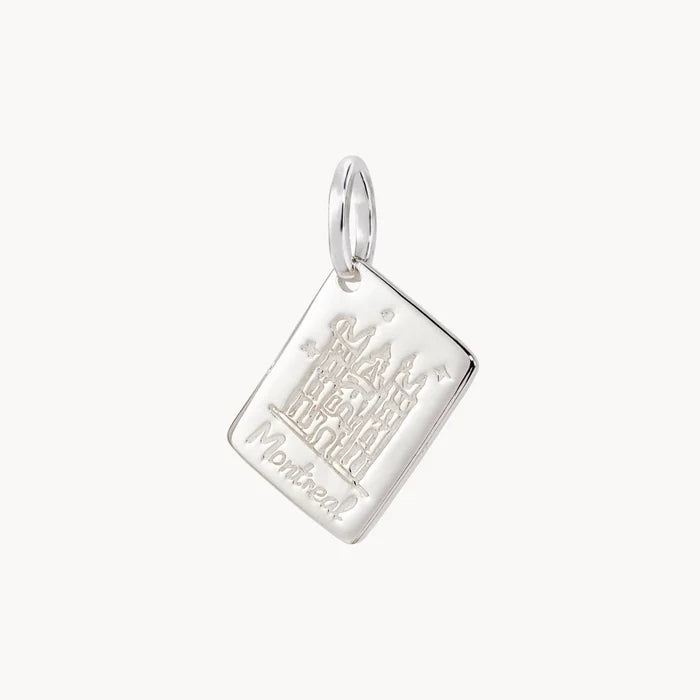 montreal postcard charm - sterling silver