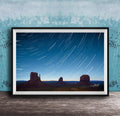 Monument Valley Star Trails | Southwestern Desert Art Print - Celestial Landscape