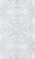 Floral Embroidered Linen Home Décor Fabric By the Metre (White/ Ivory)