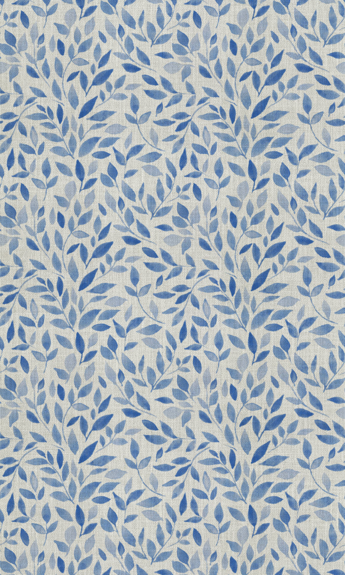Botanical Print Curtains (Eggshell White/ Blue) Extra Long Short Wide