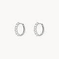 Moonglade Hoops in sterling silver with white sapphire, alternate angle detail view 2