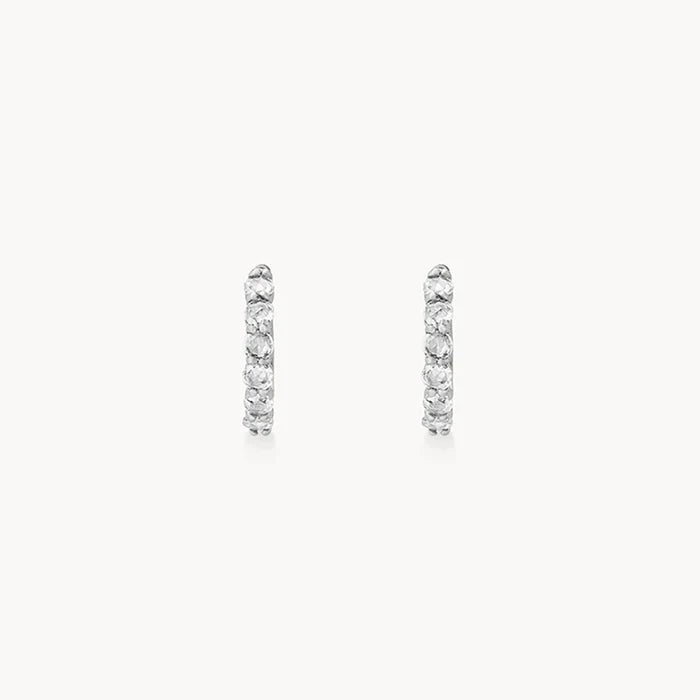 Moonglade Hoops in sterling silver with white sapphire