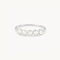 moonstone five stone mood ring - sterling silver, moonstone