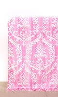 Damask Curtain Panels (Pink/ White)
