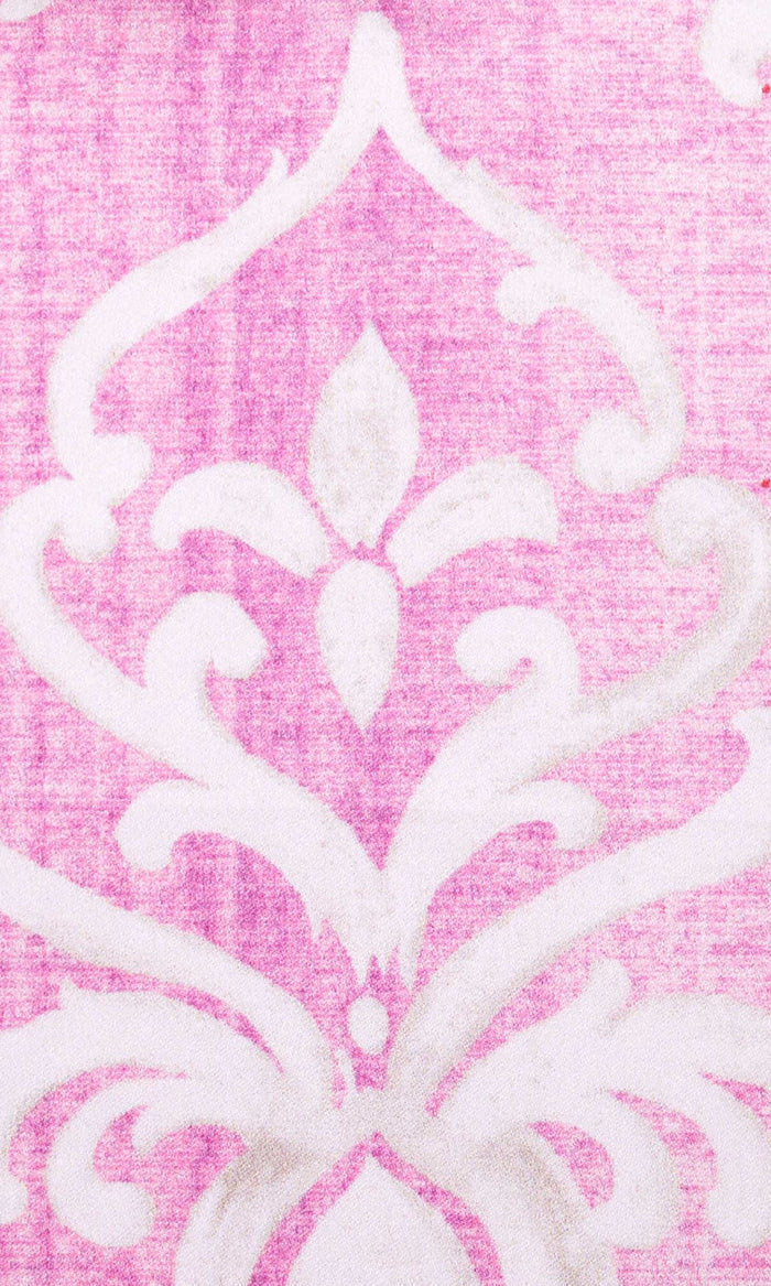 Damask Pinch Pleat, Rod Pocket, Eyelet Curtains (Pink/ White)