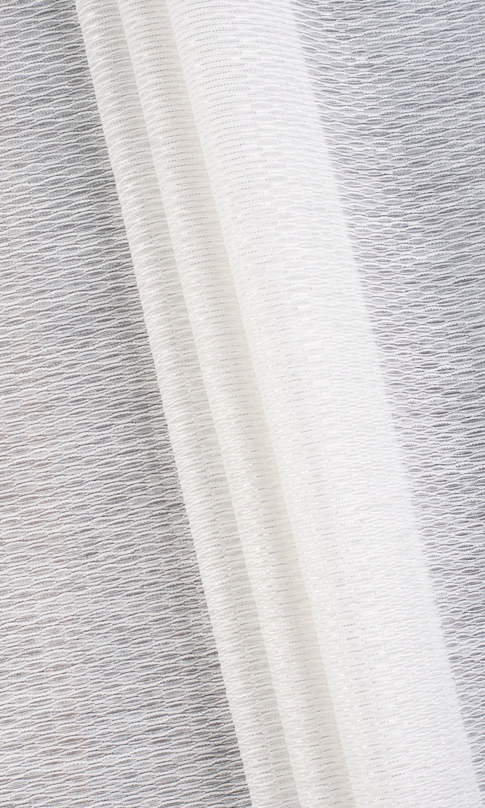 Textured Sheer Window Treatments Fabric By the Metre (White)