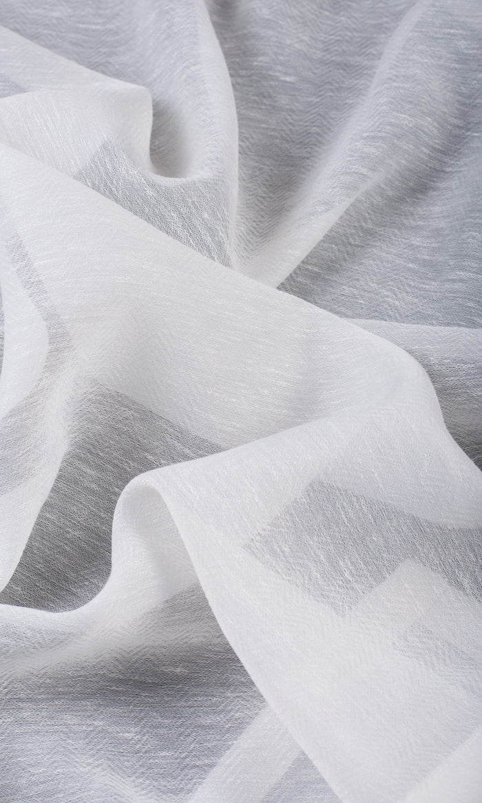 Textured Sheer Window Treatments Fabric By the Metre (White)