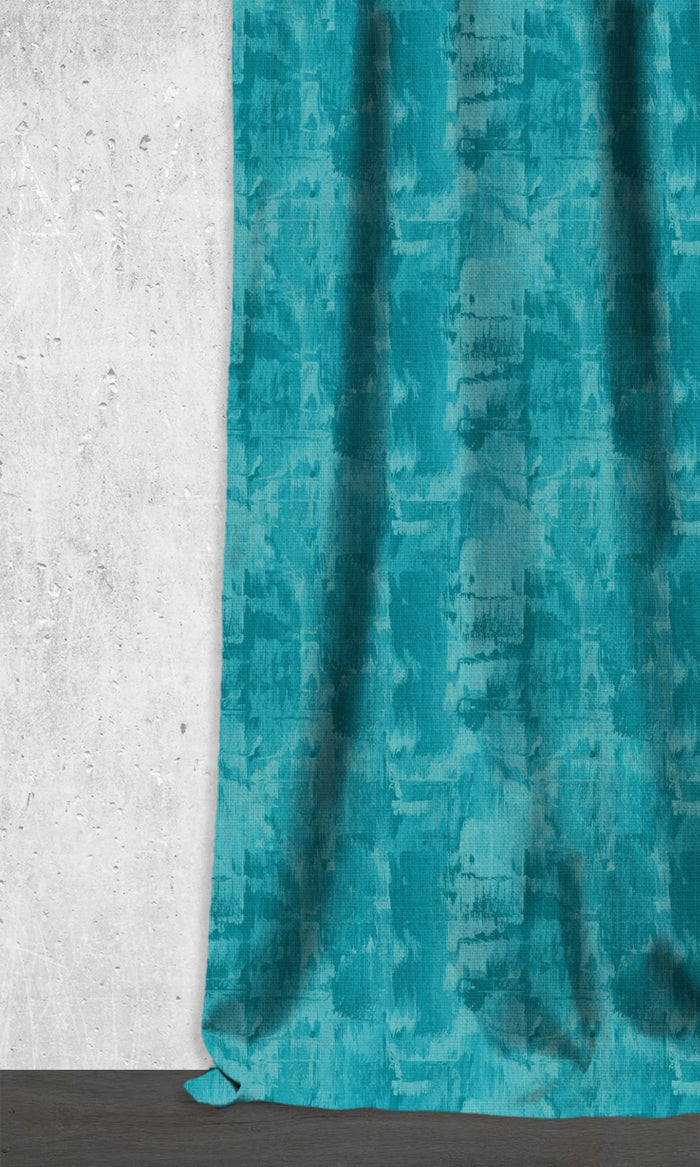 Striped Window Treatments Fabric By the Metre (Teal/ Turquoise Blue)