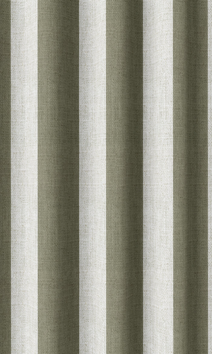 Striped Drapery (Olive Green/ White)