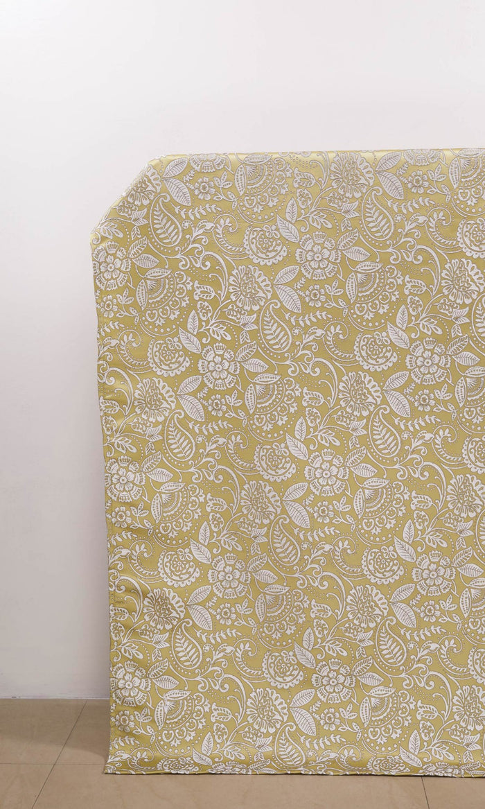 Floral Self-Patterned Curtains for Living, Bedroom, Kitchen, Bathroom (Green)