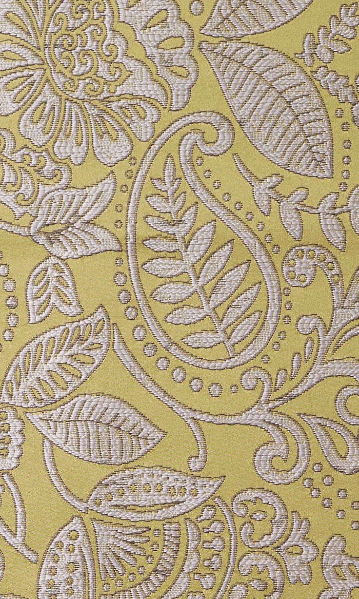 Floral Self-Patterned Pinch Pleat, Rod Pocket, Eyelet Curtains (Green)
