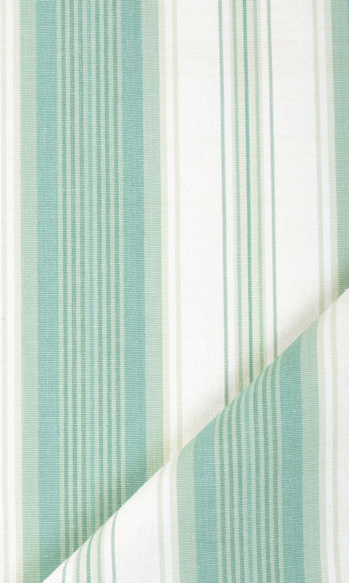 Striped Drapes for Living, Bedroom, Kitchen, Bathroom (Seafoam Green/ White)