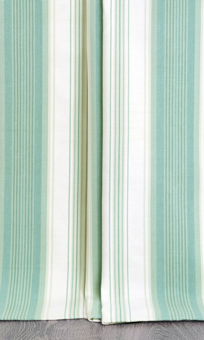 Striped Any Size Style Curtains (Seafoam Green/ White)