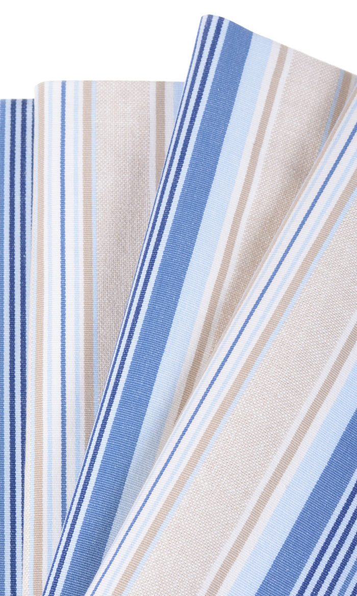 Barcode Striped Pattern  Curtains / Drapes / Window Drapery Panels (Blue/ Beige)