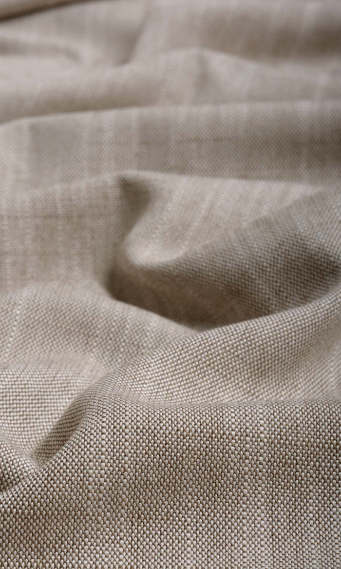 Plain Linen Texture Fabric Material By the Metre (Cedar Brown)