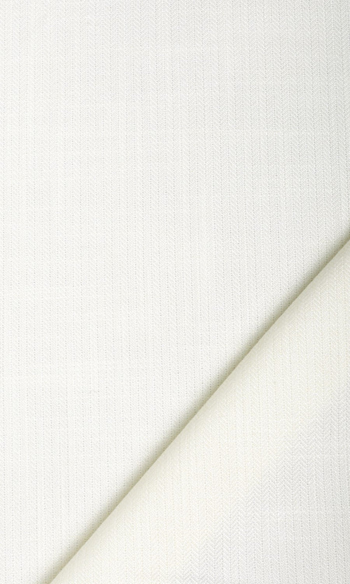Herringbone Textured Home Textile Fabric Material By the Metre (White/ Cream)