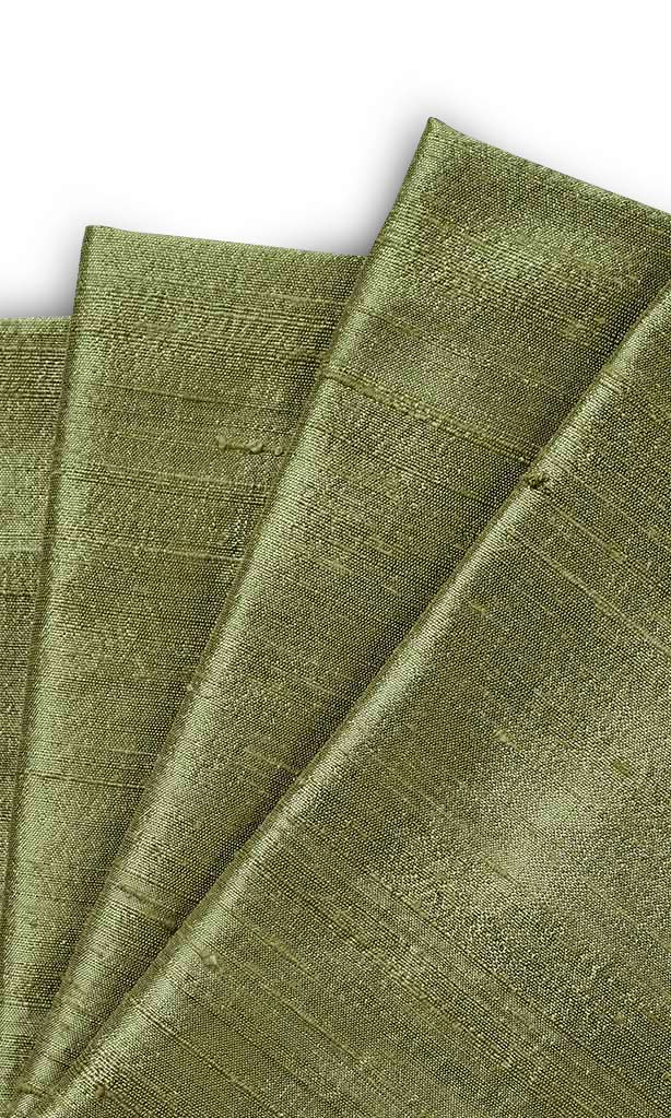 Dupioni Silk Curtains for Living, Bedroom, Kitchen, Bathroom (Moss Green)