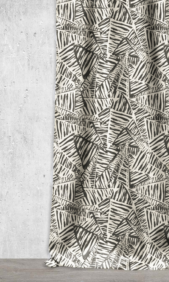 Printed Curtains (Black/ Milky White)