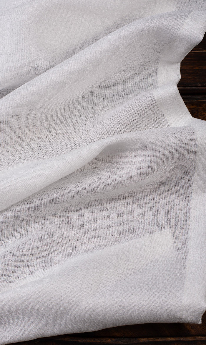 Plain Semi-Sheer Window Treatments Fabric By the Metre (Pearl White)