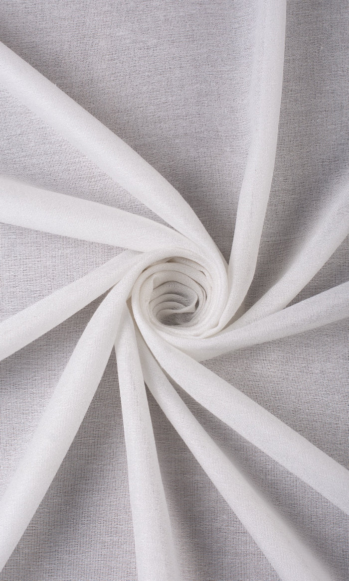 Plain Semi-Sheer Home Textile Fabric Material By the Metre (Pearl White)